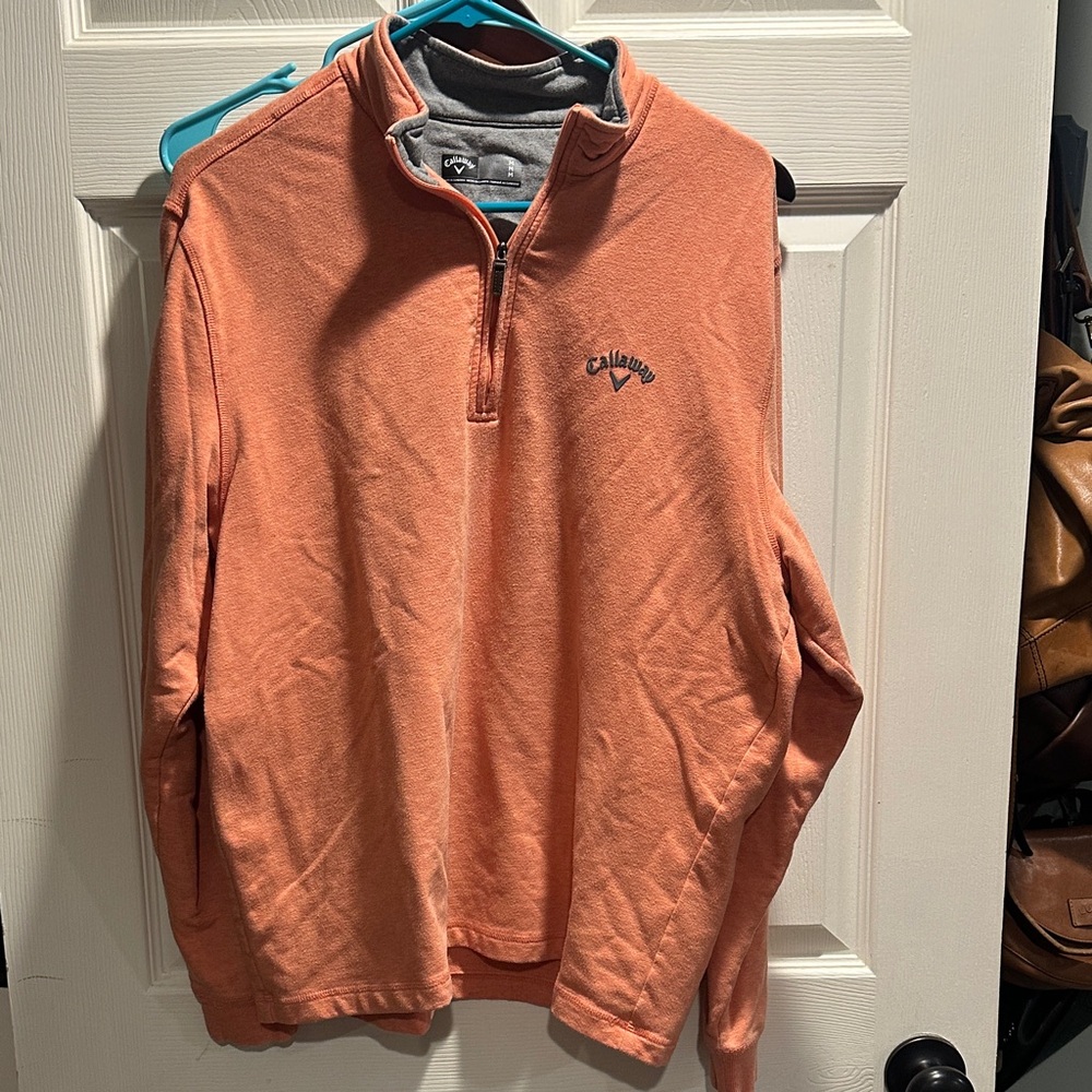 Callaway Men's Zip-Up Sweater in Orange